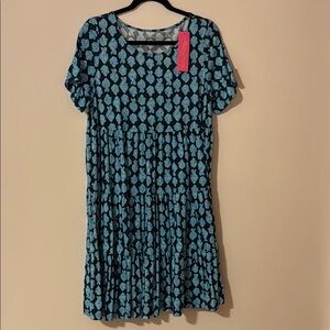 Blue and Teal Patterned Dress